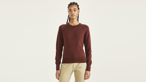 dockers Crewneck Sweater Classic Fit Brown