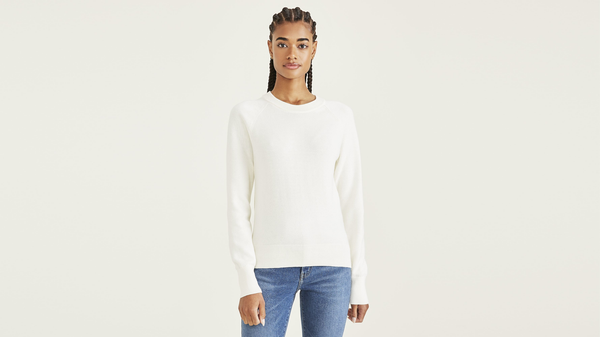 dockers Crewneck Sweater Classic Fit White