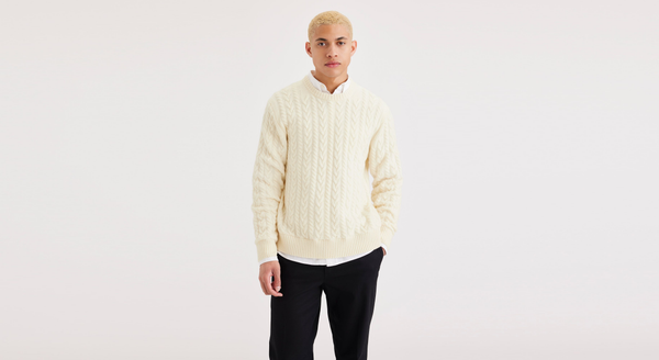 dockers Crewneck Sweater Regular Fit Winter White