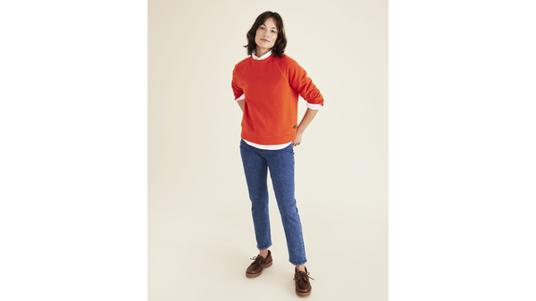 Dockers Crewneck Sweatshirt Classic Fit Red Clay