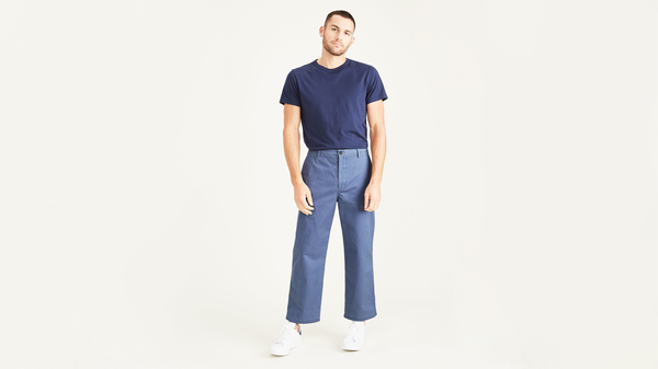 dockers Cropped Khakis Straight Fit Blue