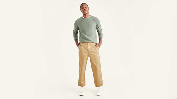 dockers Cropped Khakis Straight Fit Tan