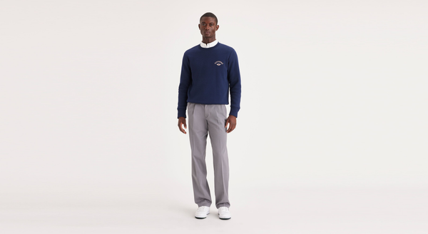 dockers Easy Khakis Pleated Classic Fit Burma Grey