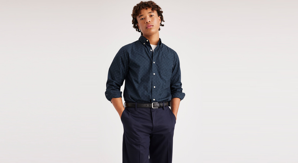 Dockers Essential Button-Up Shirt Classic Fit Blue