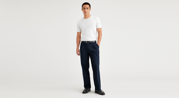 dockers Essential Chinos Pleated Classic Fit Blue