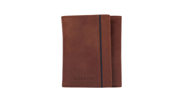 dockers Extra Capacity Trifold Wallet Tan