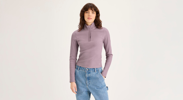 Dockers Go Quarter-Zip Pullover Slim Fit Purple