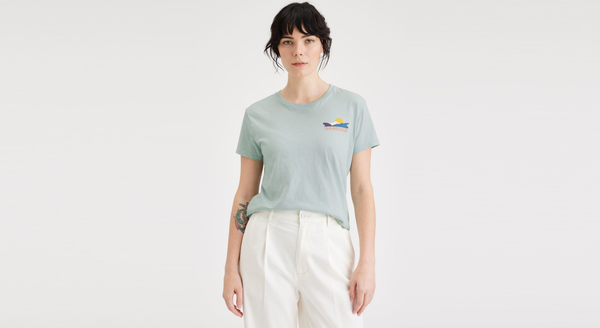 dockers Graphic Tee Shirt Slim Fit Harbor Grey