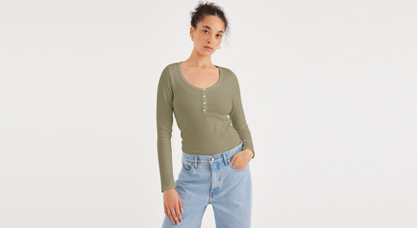 dockers Henley Slim Fit Green