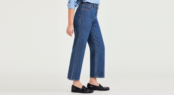 Dockers Jean Cut Pants High Straight Fit Blue