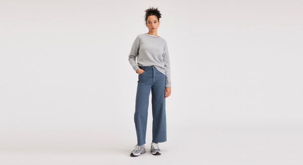 dockers Jean Cut Pants High Straight Fit Blue