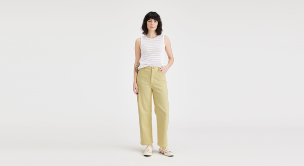 dockers Jean Cut Pants High Straight Fit Yellow