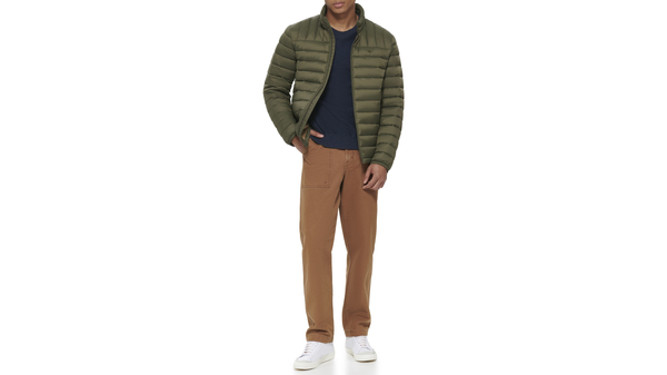 Dockers Lightweight Nylon Packable Jacket Green