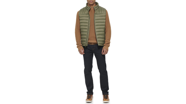 Dockers Lightweight Nylon Packable Vest Green