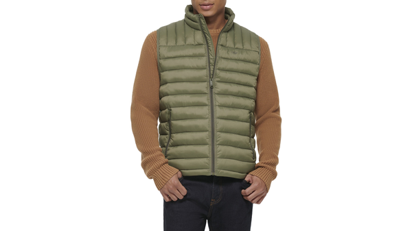 dockers Lightweight Nylon Packable Vest Green