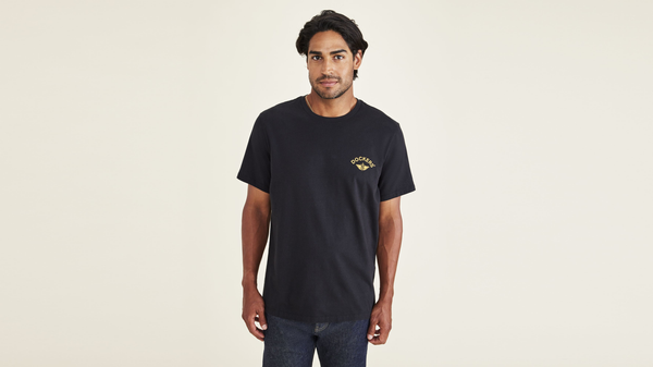 dockers Logo Tee Slim Fit Black + Wing Anchor