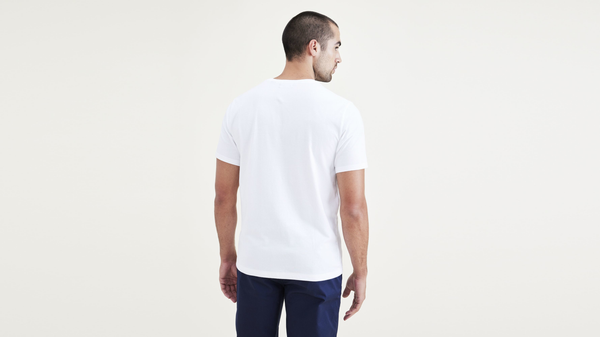 Dockers Logo Tee Slim Fit White + Wing & Anchor