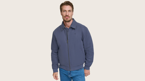 dockers Microtwill Relaxed Bomber Jacket Blue