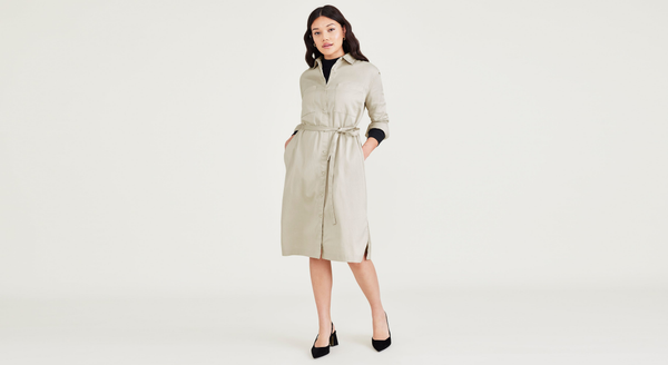 Dockers Midi Dress Relaxed Fit Sahara Khaki