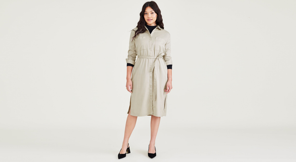 dockers Midi Dress Relaxed Fit Sahara Khaki