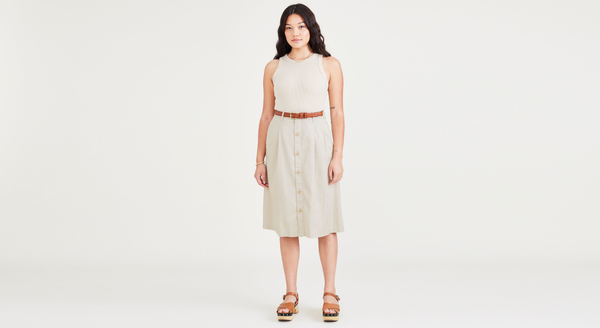dockers Midi Skirt Sahara Khaki