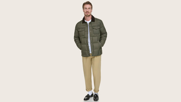dockers Midweight Box Quilted Jacket Forest Green