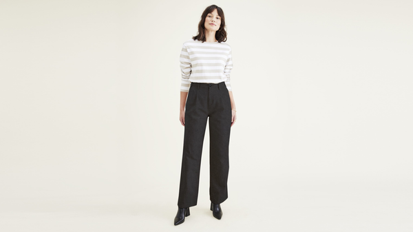 dockers Original Khaki High Wide Pleated Grey