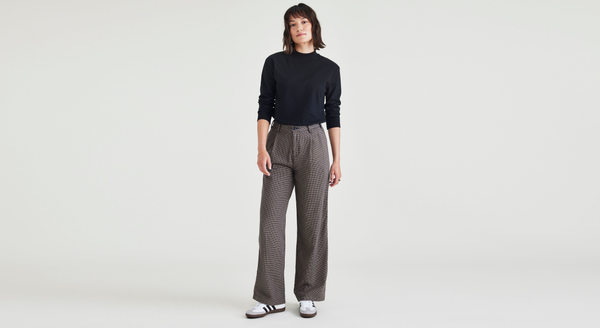 dockers Original Khaki Pleated High Wide Fit Blue