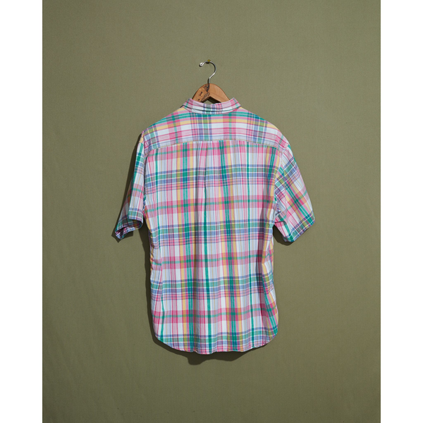 Dockers Pink & Green Madras Shirt - L Pink