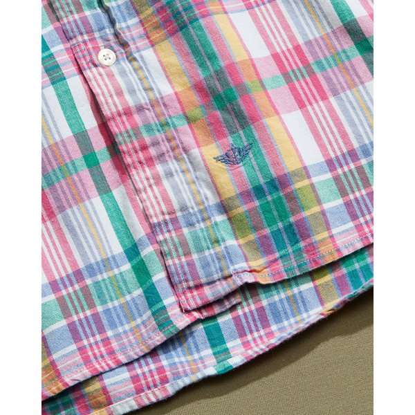 Dockers Pink & Green Madras Shirt - L Pink