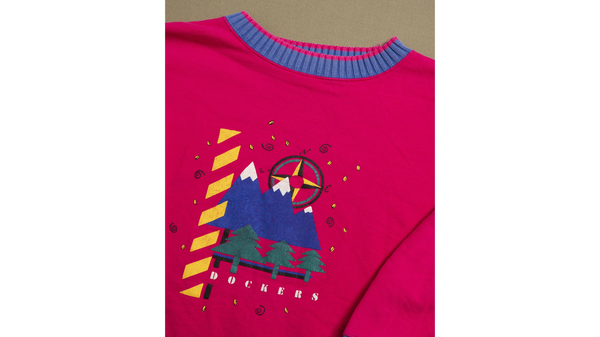 Dockers Pink Mountain Peaks Sweatshirt - XS Pink