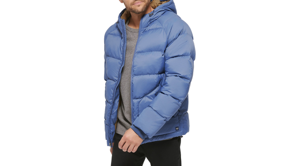 Dockers Recycled Nylon Puffer Parka Ocean Blue