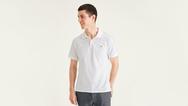 dockers Rib Collar Polo (Big and Tall) Lucent White