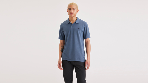 dockers Rib Collar Polo Slim Fit Blue