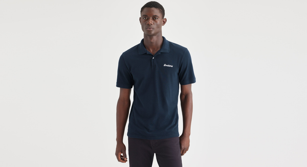 dockers Rib Collar Polo Slim Fit Blue