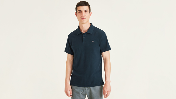 dockers Rib Collar Polo Slim Fit Blue