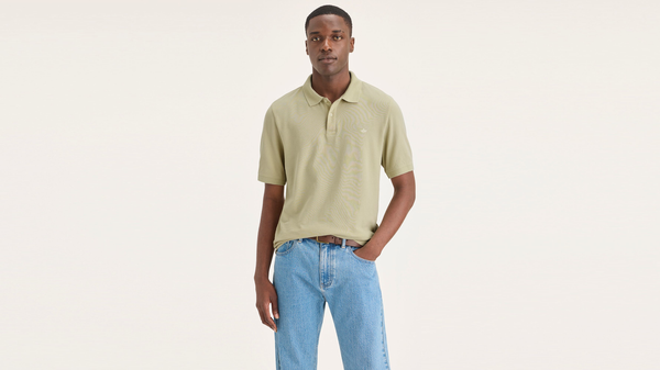 dockers Rib Collar Polo Slim Fit Green