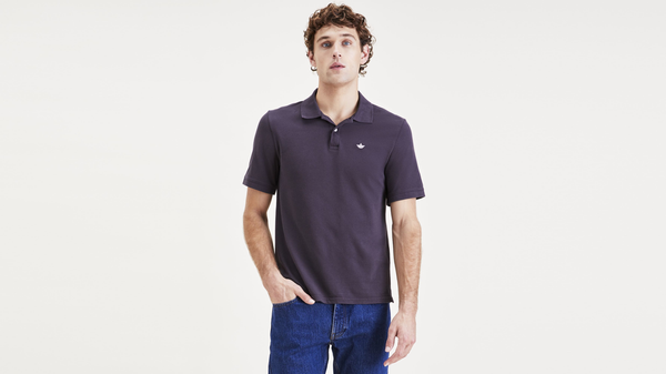 dockers Rib Collar Polo Slim Fit Grey