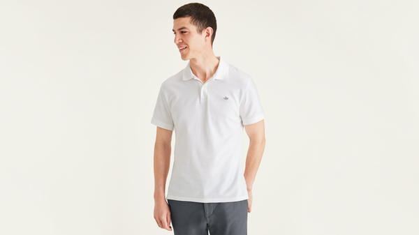 dockers Rib Collar Polo Slim Fit Lucent White