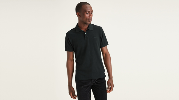 dockers Rib Collar Polo Slim Fit Mineral Black