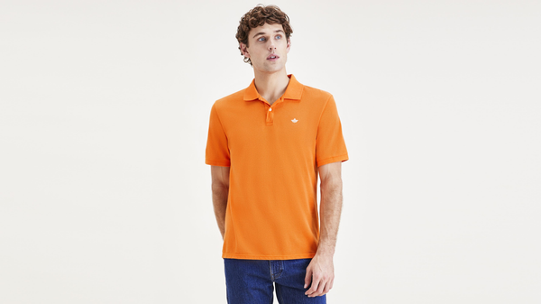 dockers Rib Collar Polo Slim Fit Orange