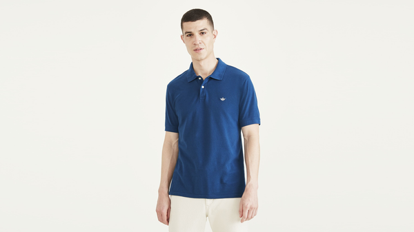 dockers Rib Collar Polo Slim Fit Poseidon Blue