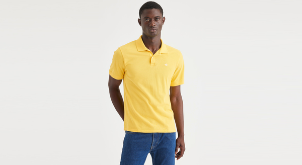 dockers Rib Collar Polo Slim Fit Primrose Yellow