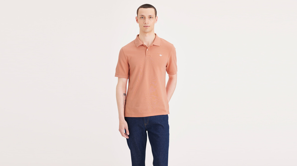 dockers Rib Collar Polo Slim Fit Tawny Orange