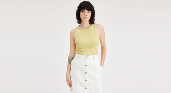 dockers Rib Tank with Lofi Knit Slim Fit Yellow