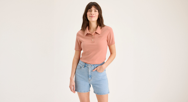 dockers Ribbed Polo Slim Fit Tawny Orange