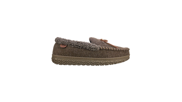 Dockers Rolled Collar Wool Moccasin Slippers Brown