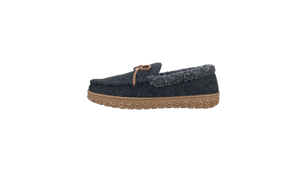 Dockers Rolled Collar Wool Moccasin Slippers Grey