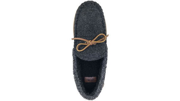 Dockers Rolled Collar Wool Moccasin Slippers Grey