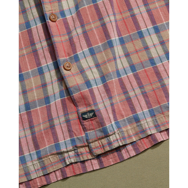 Dockers Rose & Blue Madras Shirt - M Rose